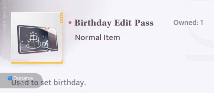 Birthday Edit Pass — Пропуск на изменение даты рождения