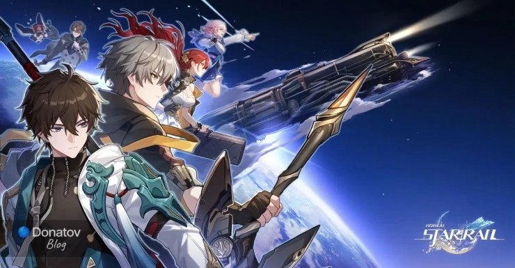 Официальный арт с персонажами в Honkai: Star Rail