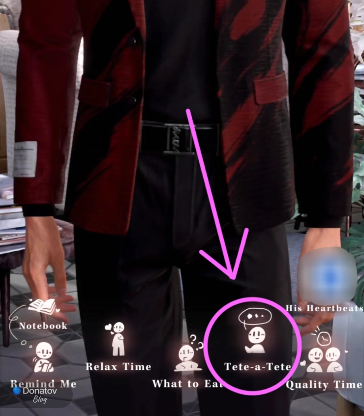 Экран взаимодействия с персонажем