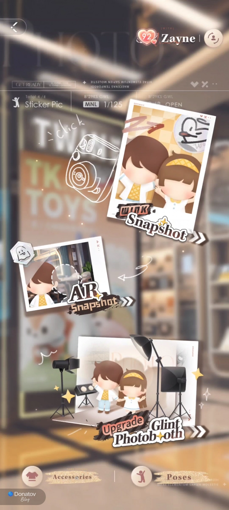 Варианты съемки в фотобудке Love and Deepspace