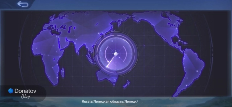 Экран определения геолокации в Mobile Legends: Bang Bang