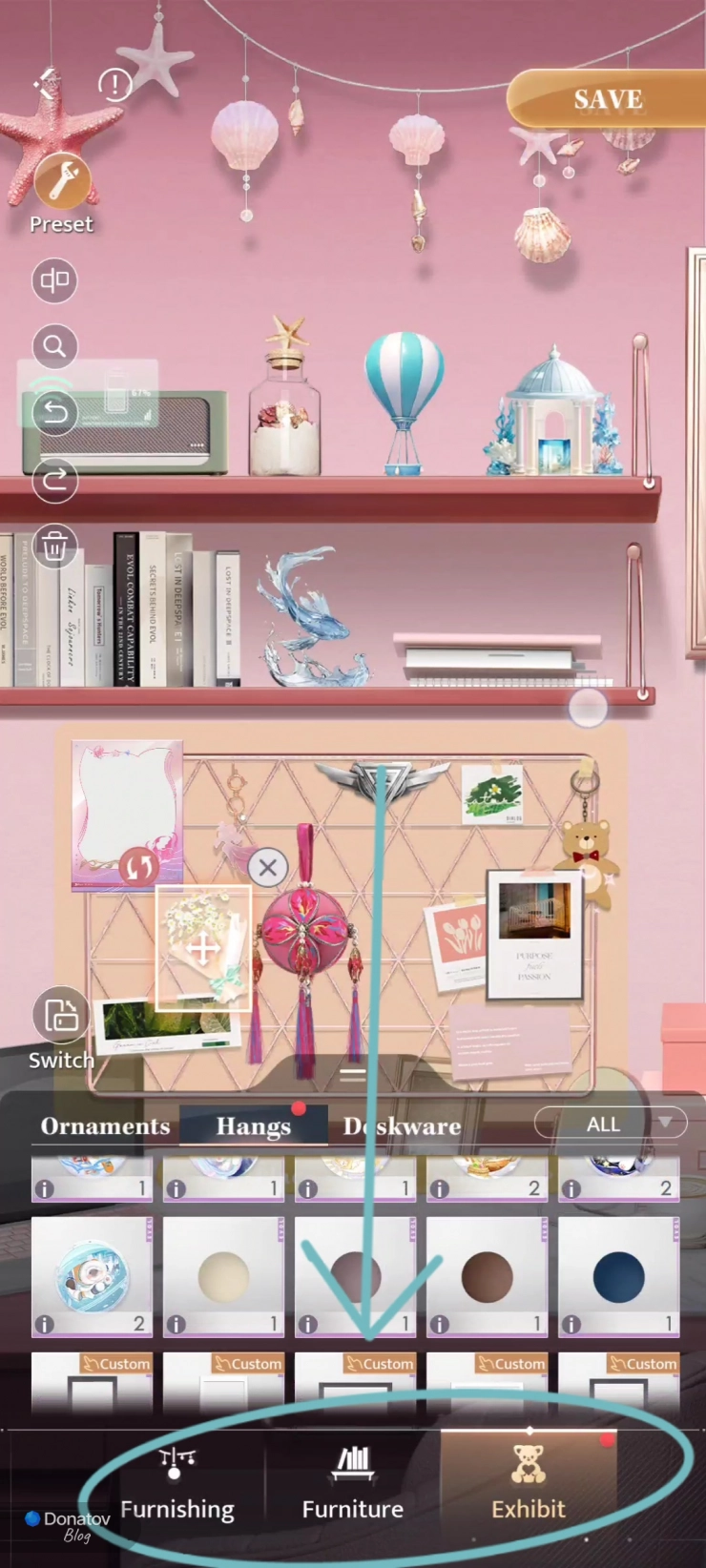 Категории Furnishing, Furniture и Exhibit