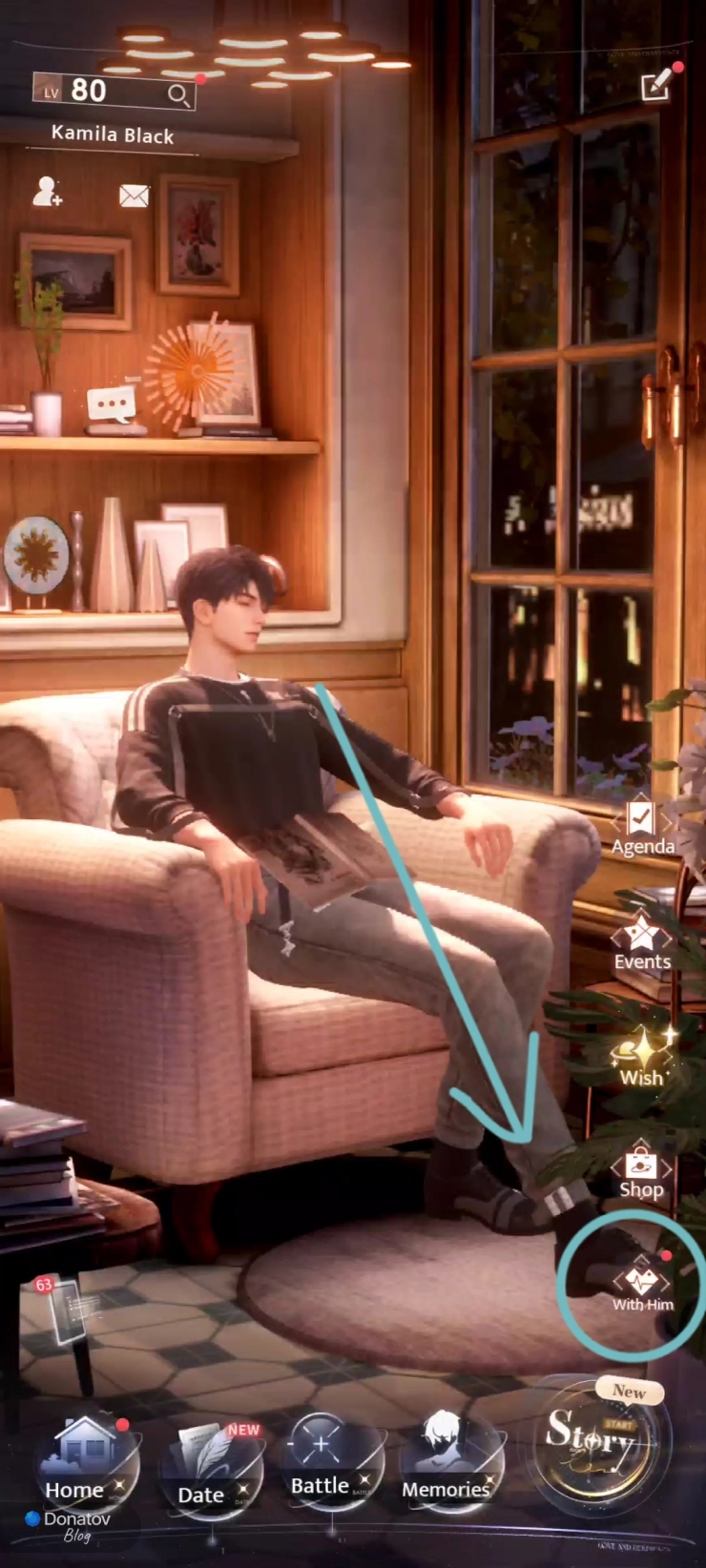 Инструкция: как попасть в раздел With Him в игре Love and Deepspace