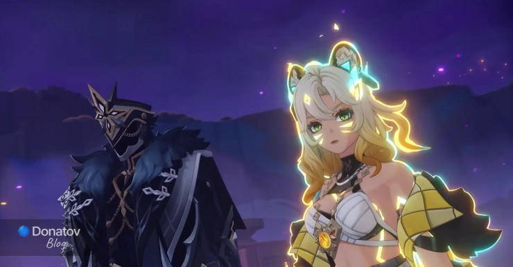 Момент из сюжета Натлана с Капитано и Шилонен