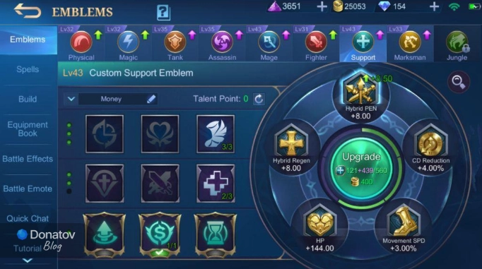 Старый интерфейс эмблем, когда на каждого персонажа нужно было делать отдельный пресет