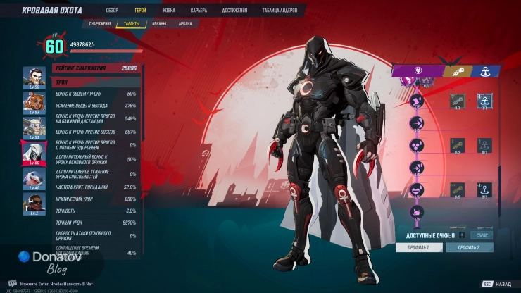 Третья страница навыков Лунного рыцаря