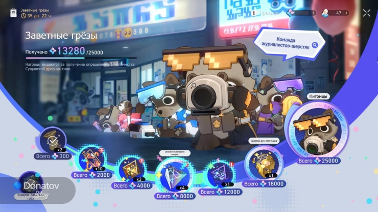 Награды донат-события «Заветные грёзы»