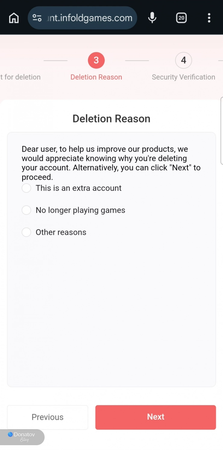Третий этап — Deletion Reason