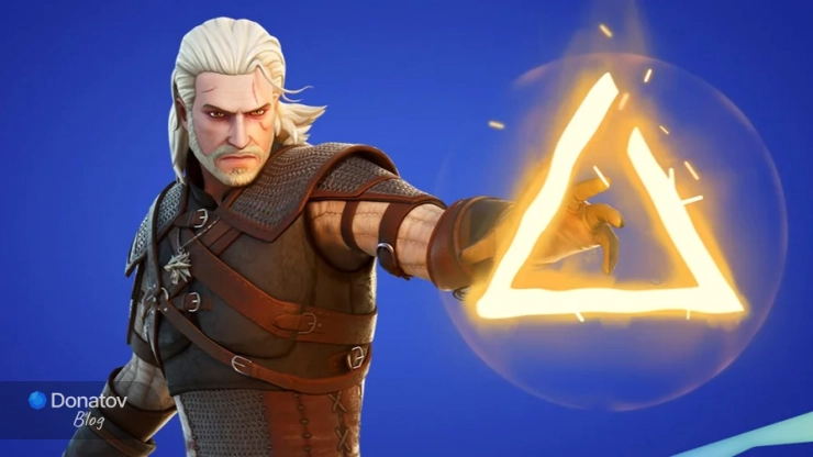 Облик Геральта в Fortnite