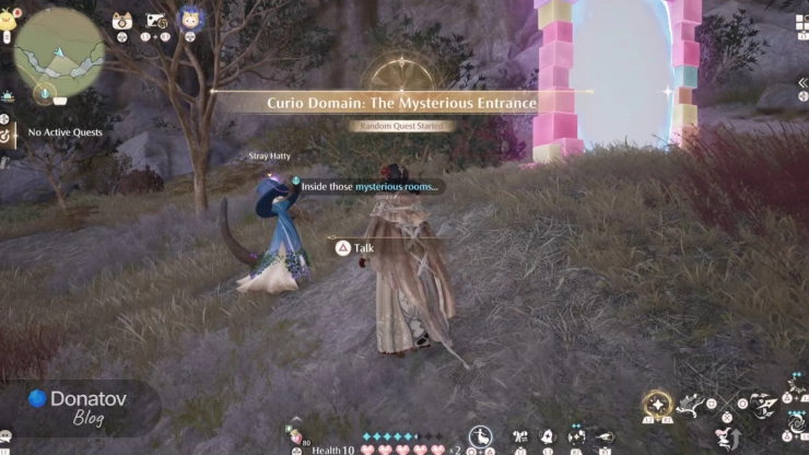 Начало квеста Curio Domain: The Mysterious Entrance