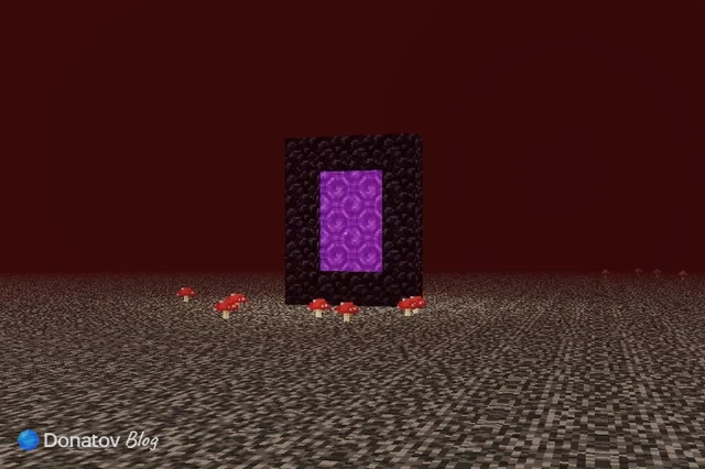 Портал на «крыше» Незера в Minecraft