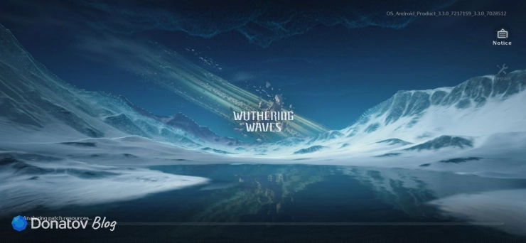 Экран загрузки Wuthering Waves на Android