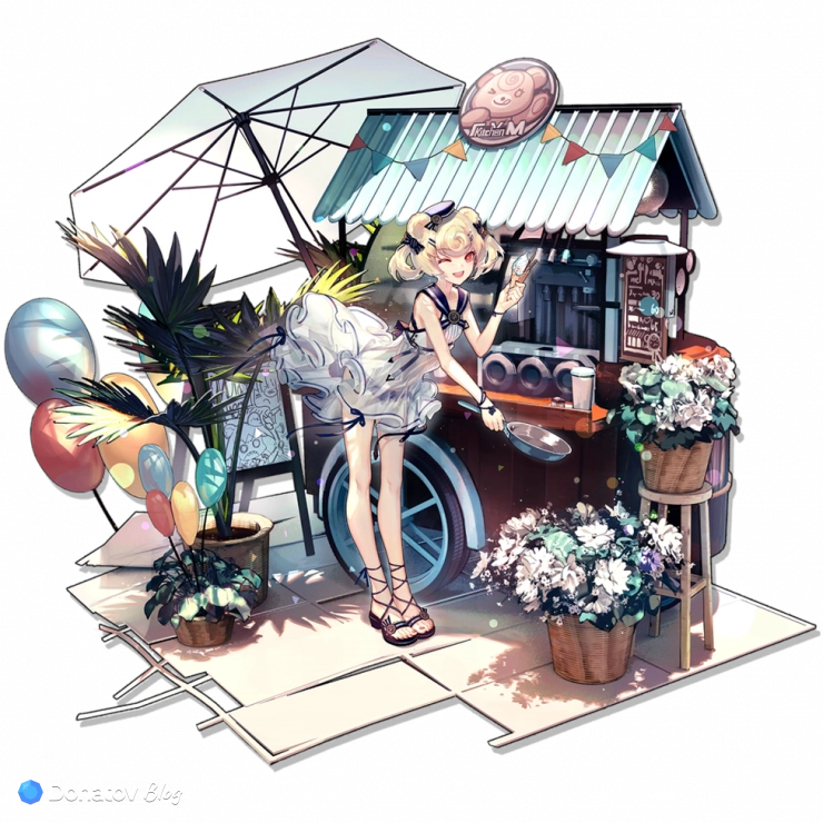 Gummy из Arknights в скине Summer Flowers FA011
