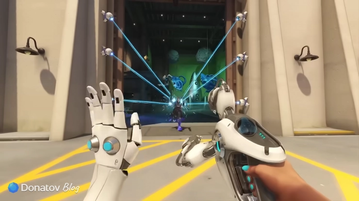 Геймплей Симметры со старыми механиками в режиме «Overwatch: классика 2016 года»