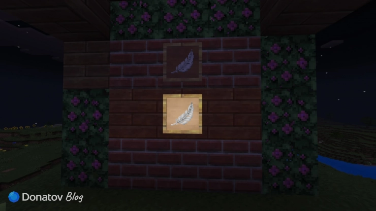 Рамки на стене в Minecraft