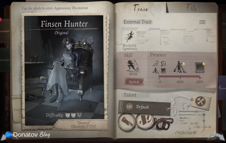 Профиль Дантиста в Identity V