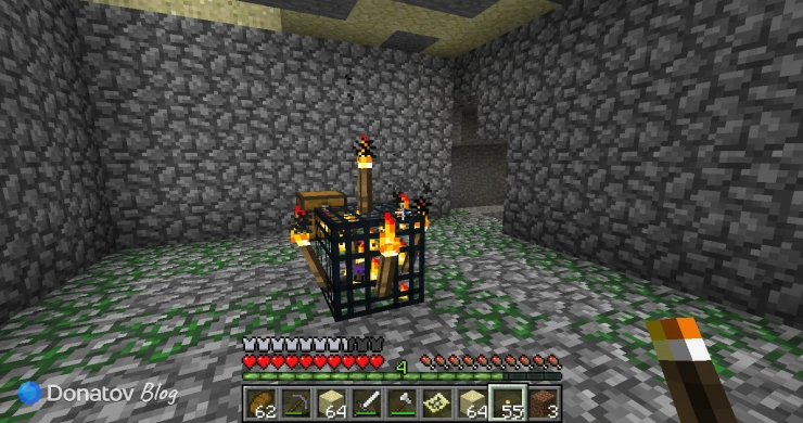 Спаунер в данже в Minecraft