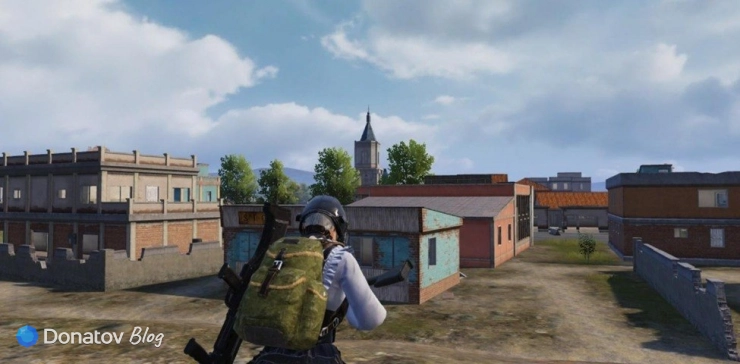 Вид городской местности в игре PUBG Mobile