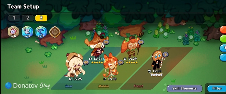 Меню редактирования отряда в Cookie Run: Kingdom