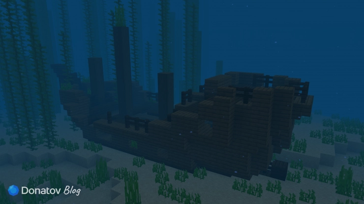 Затонувший корабль в Minecraft