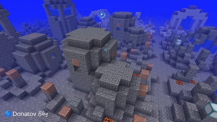 Подводные руины в Minecraft