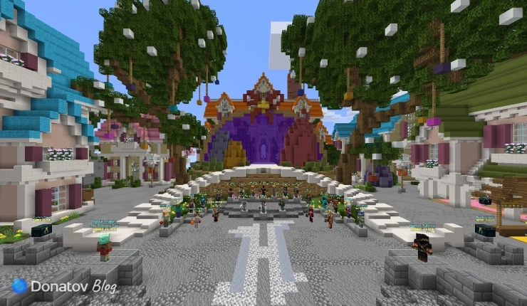 Город на сервере Hypixel в Minecraft
