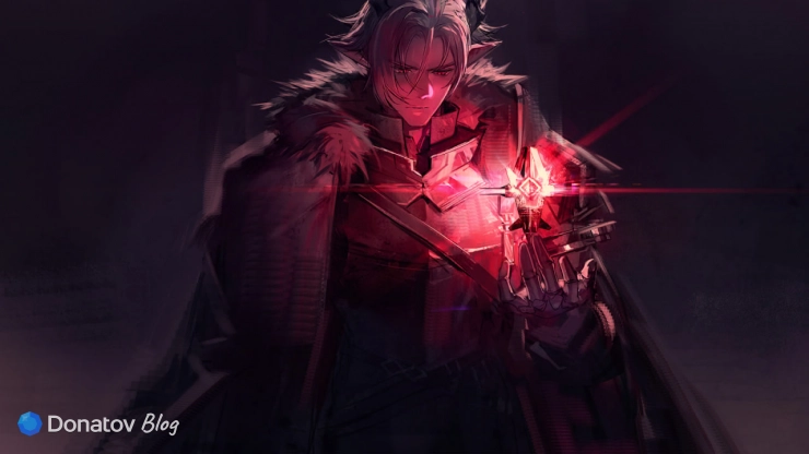 Терезис из Arknights держит в руке Originium