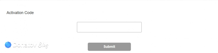 Страница активации кода Update Pass