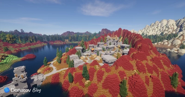 Красоты карты Crafting Azeroth для Minecraft
