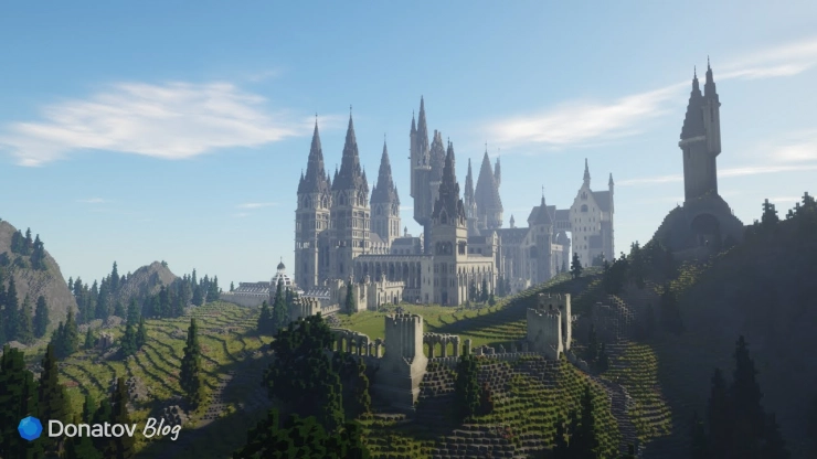 Замок Хогвартс в Minecraft