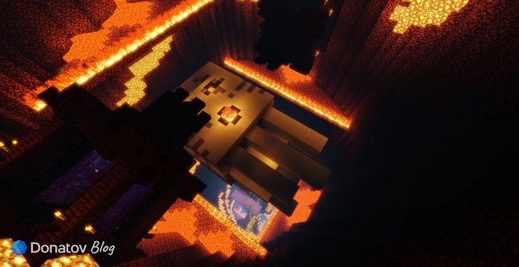 Локация с лавой на карте в The Dropper для Minecraft