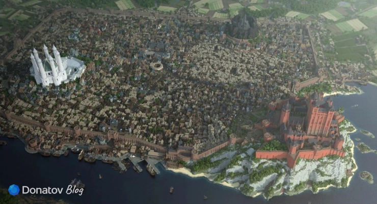 Королевская гавань на карте WesterosCraft в Minecraft
