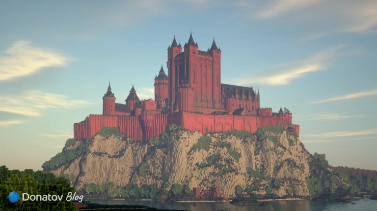 Красный замок на карте WesterosCraft в Minecraft