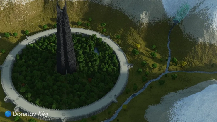 Башня Сарумана на карте Minecraft Middle-earth
