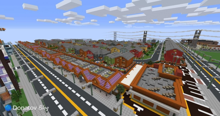 Жилой район Greenfield в Minecraft