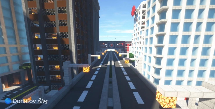 Дорога в Greenfield в Minecraft