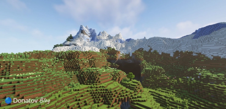 Пейзаж из Minecraft в Chunky