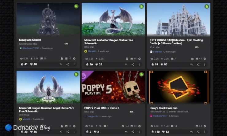 Проекты по Minecraft на Planet Minecraft