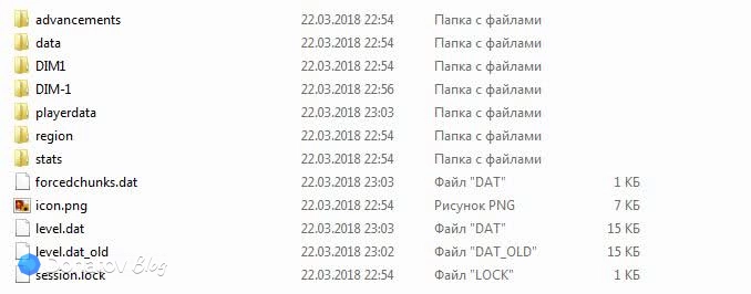 Папка с картой для Minecraft