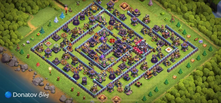 Пример деревни игрока в Clash of Clans