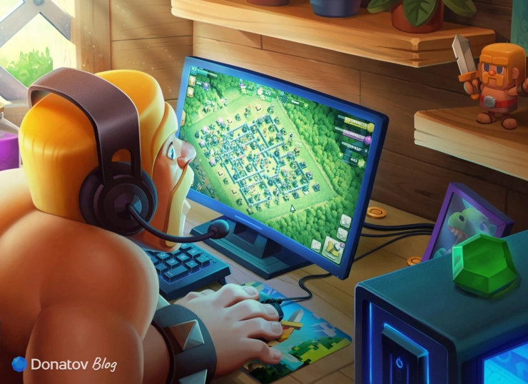 Герой Clash of Clans играет в родную игру