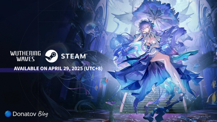 Официальный баннер о выходе Wuthering Waves в Steam