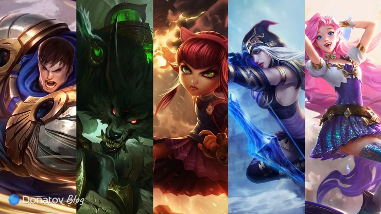 Рекомендованные чемпионы для новичков в League of Legends: Гарен, Варвик, Энни, Эш, Серафина
