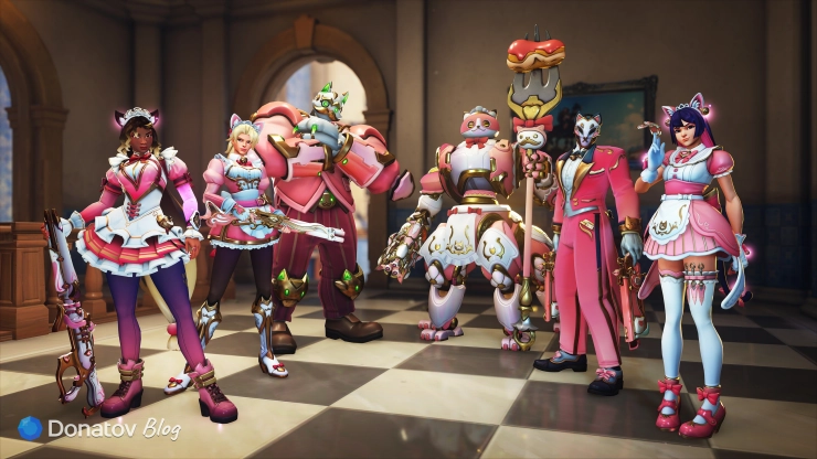 Новые облики героев Overwatch коллекции «Мяу-кафе»