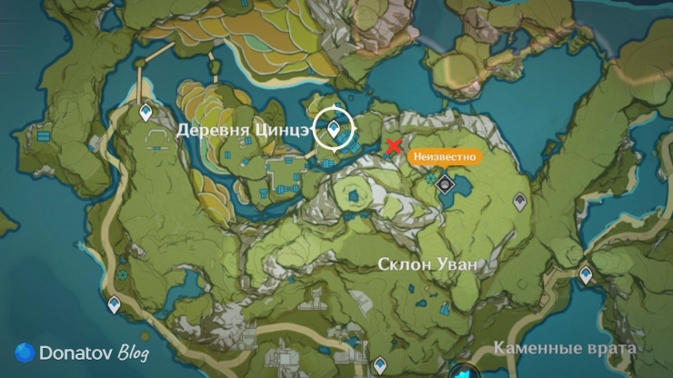 Местонахождение кристалла 38 на карте в Genshin Impact