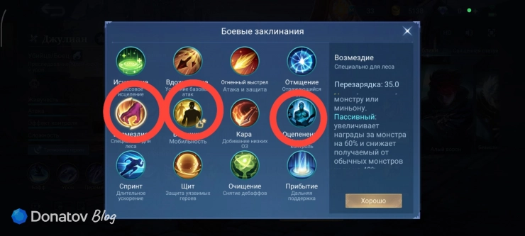 Заклинания на Джулиана из Mobile Legends: Bang Bang