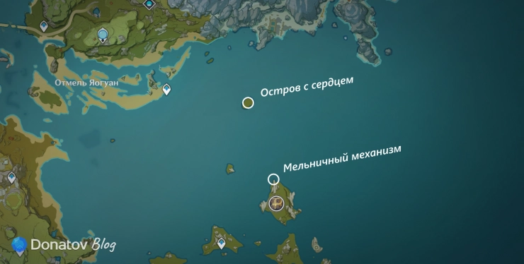 Достижение «Верность до конца» в Genshin Impact: карта с ключевыми точками