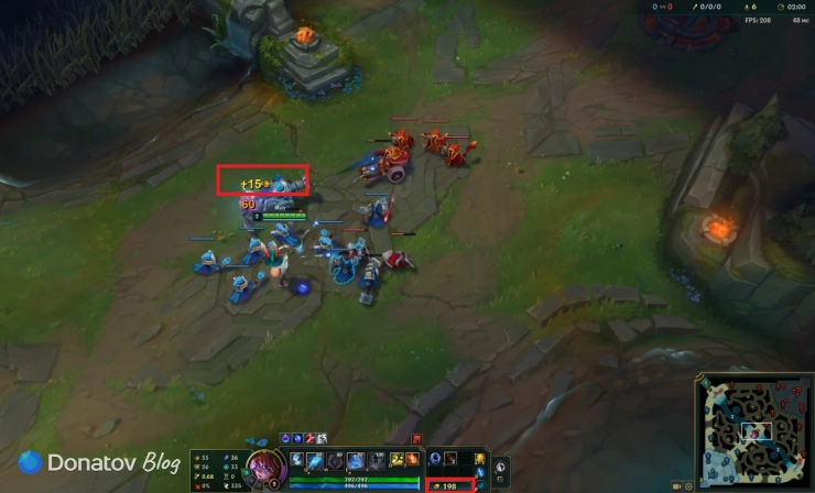 Получение золота в League of Legends