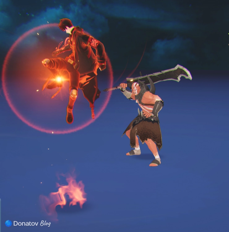 Навык Сон Чину с руной «Пинок огненного вихря» в Solo Leveling: ARISE