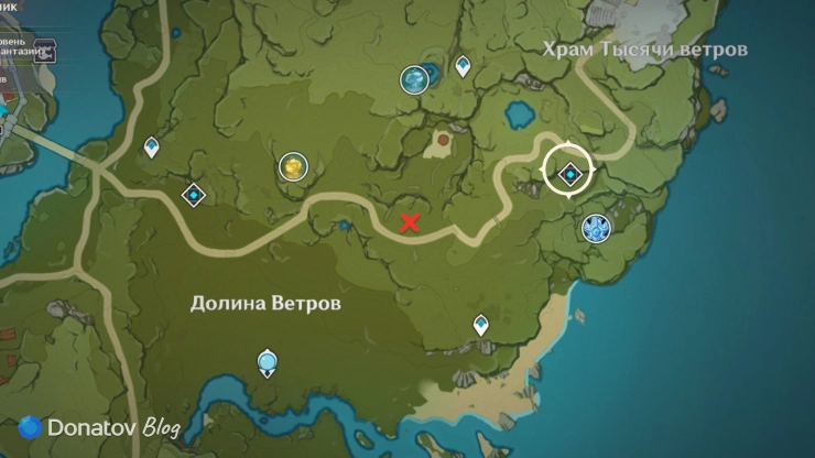 Местоположение Клорис на карте в Genshin Impact